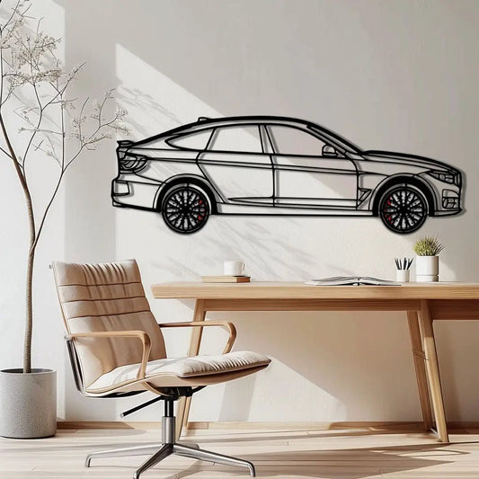 BMW 330 GT F34 Metal Car Wall Art with Rotating Wheels - Gran Turismo Silhouette Decor - Interactive Automotive Wall Art - KAFMEKA103 - Tampa Home & Garden Store
