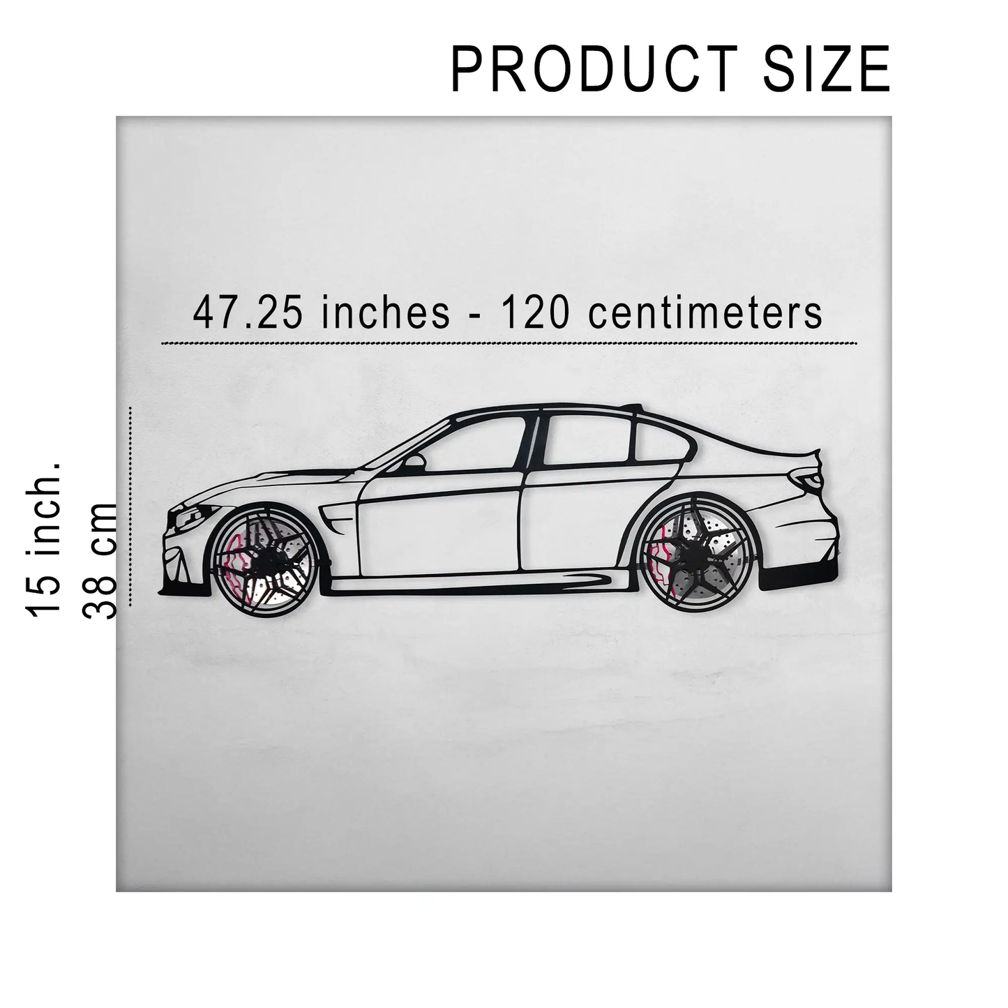 BMW M3 Wall Art F80 steel silhouette wall decor, black line art on Tampa Home & Garden Store