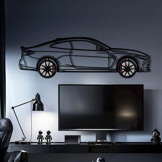 BMW M4 CSL Metal Car Wall Art with Rotating Wheels - Limited Edition G82 Silhouette - Interactive Automotive Wall Art - KAFMEKA108 - Tampa Home & Garden Store
