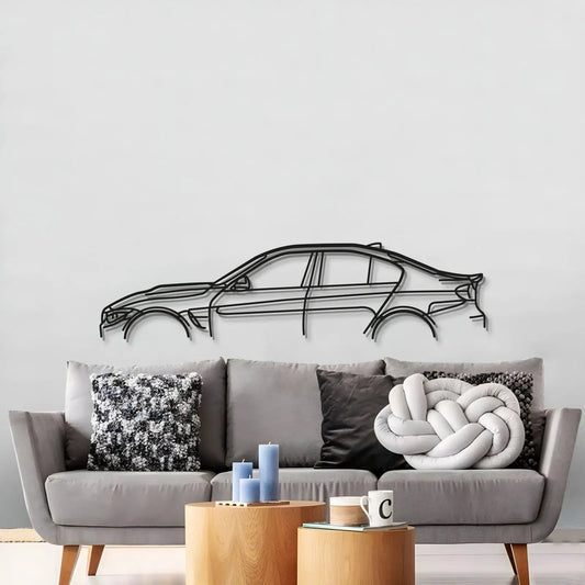 M3 F80 Classic Metal Car Wall Art by Modello Turbo, black metal line-art car silhouette on Tampa Home & Garden Store