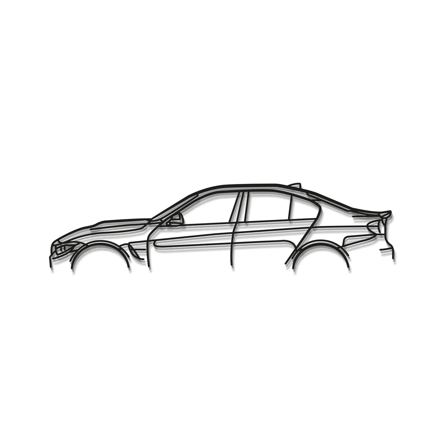 M3 F80 Classic Metal Car Wall Art by Modello Turbo, black line-drawn silhouette MT1010 on Tampa Home & Garden Store
