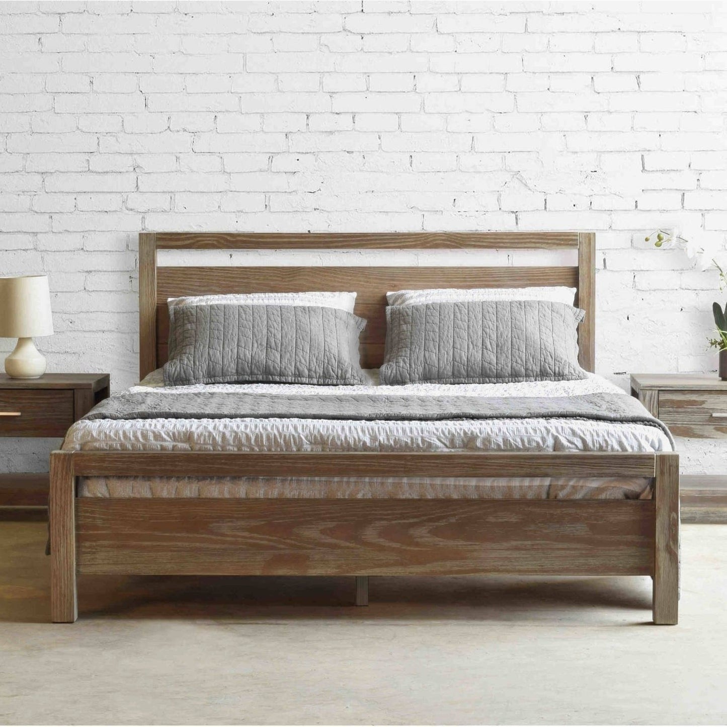 Cama Plataforma Matrimonial Rústica Tradicional de Pino Estilo Granja