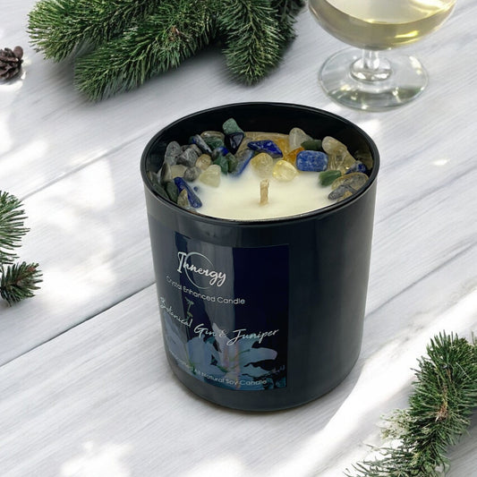 Botanical Gin & Juniper Crystal Candle, 9oz - Tampa Home & Garden Store