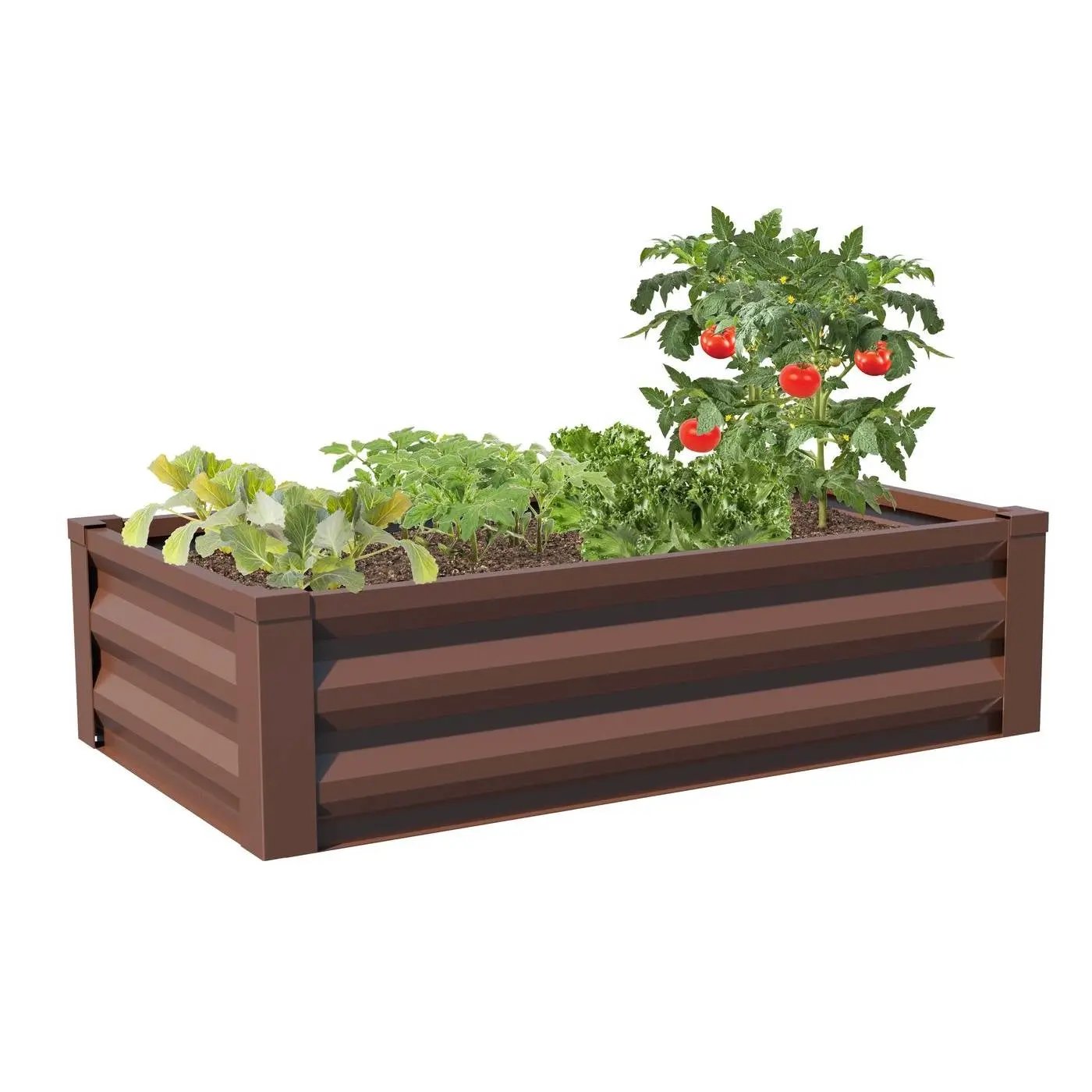 Brown Powder Coated Metal Raised Garden Bed Planter Made In USA - Tampa Home & Garden Store
