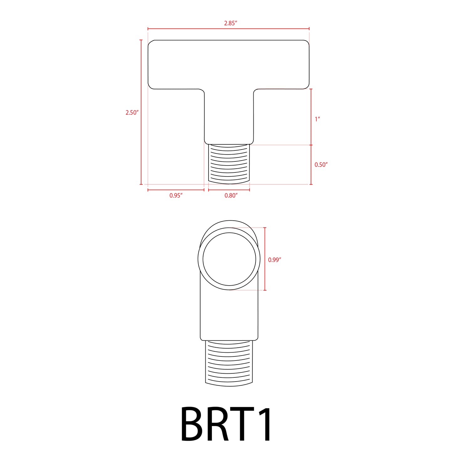 BRT1 - Accessoire de couplage en T en laiton pour luminaires de poteau/chemin
