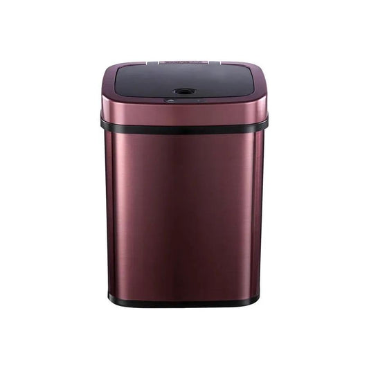 3-Gallon Motion Sensor Touchless Trash Can burgundy stainless steel by HomePacific on Tampa Home & Garden Store