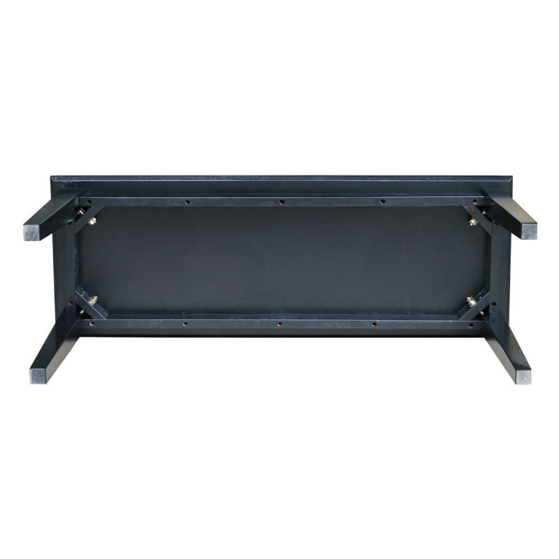 Banco decorativo de entrada de madera maciza con acabado en negro