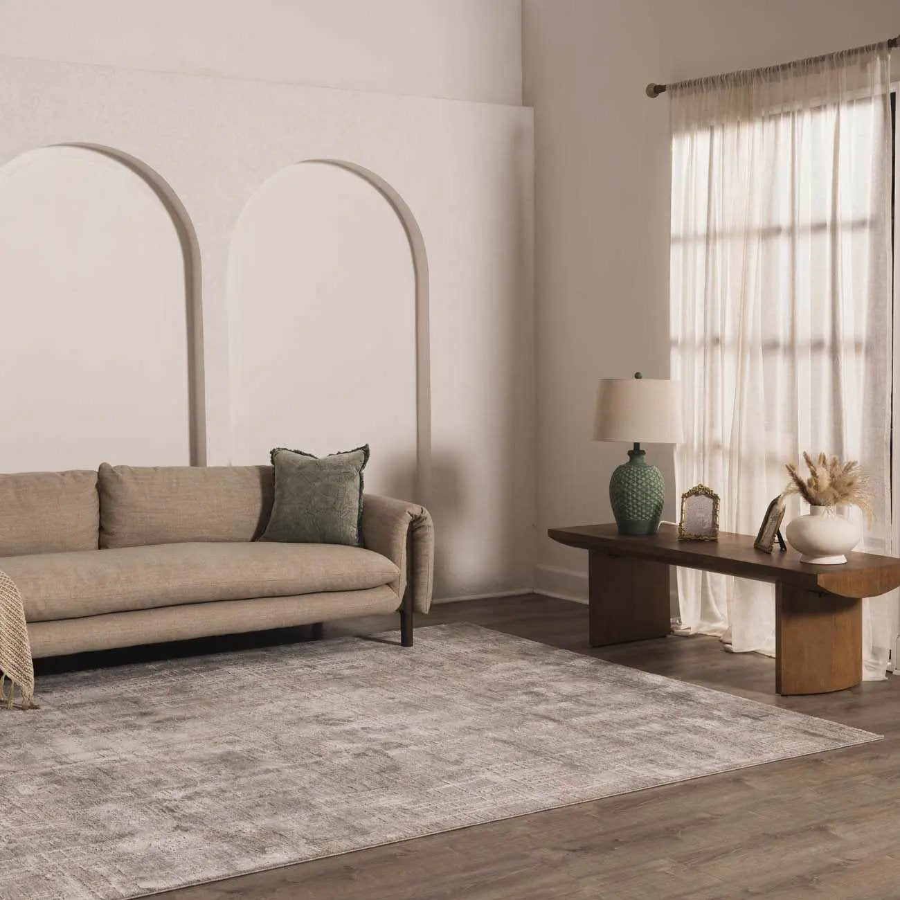 Fallin Gray Luxe Abstract Striped Rug by Boutique Rugs in gray with abstract stripe pattern on Tampa Home & Garden Store