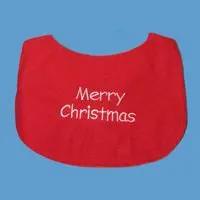 Baby bib red with white Merry Christmas embroidery for baby's first Christmas on Tampa Home & Garden Store