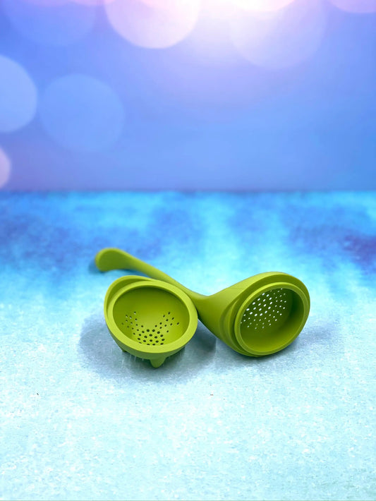 Baby Nessie silicone tea infuser with removable bottom, lime green, 2pc set on Tampa Home & Garden Store