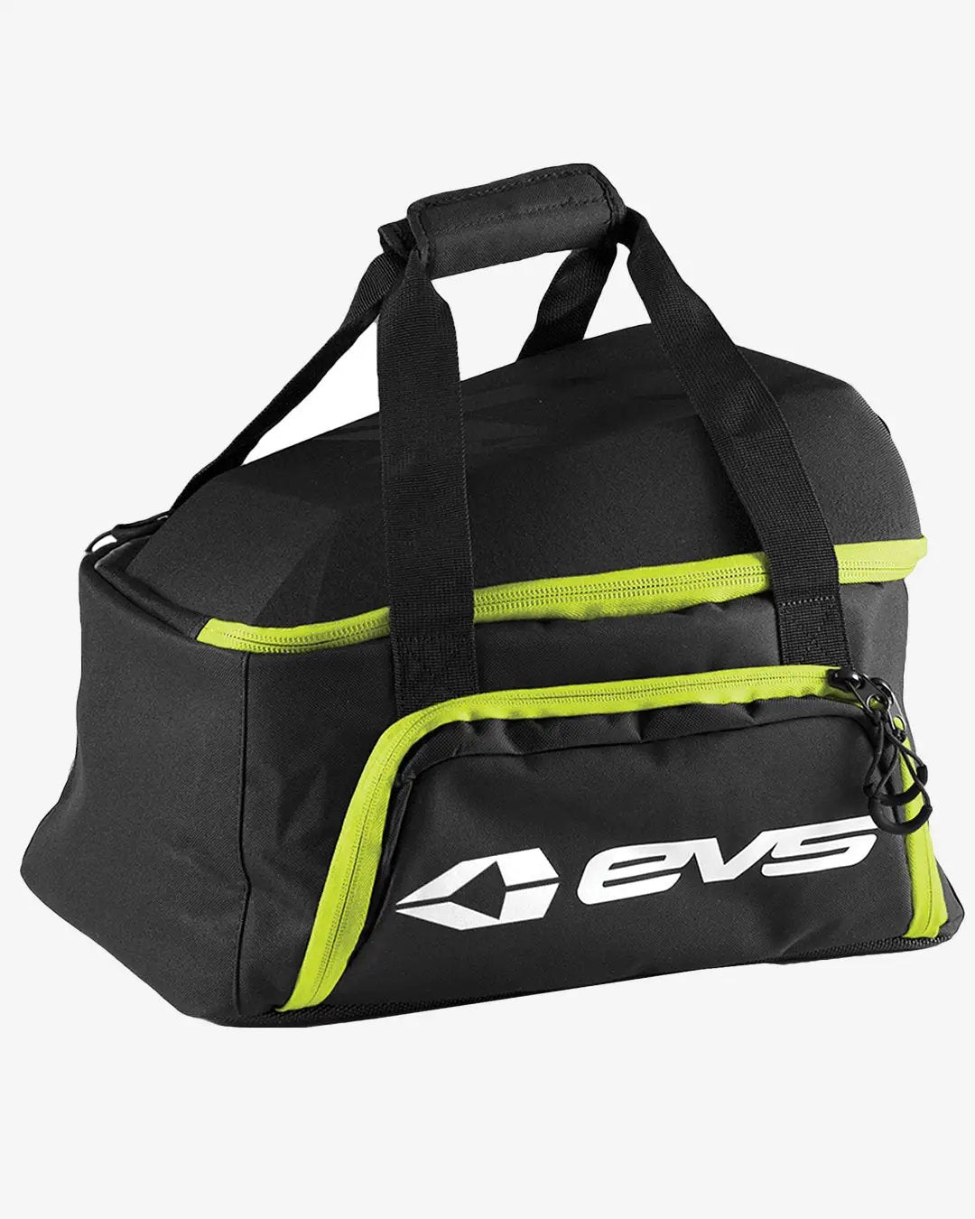 EVS Helmet Bag for Travel and Storage, black with neon lime zippers and dual carry handles on Tampa Home & Garden Store