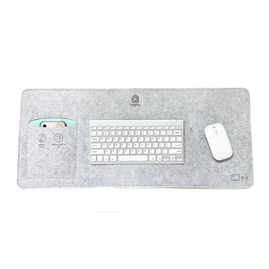 Bagby MAT Desk Pad with Hidden Phone Pocket, gray felt desk pad with built-in pocket on Tampa Home & Garden Store