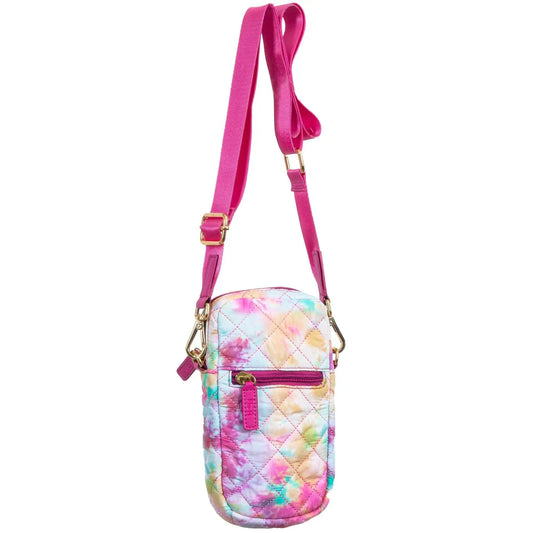 Alyssa nylon quilted phone case and organizer bag with pink strap by MiamiLeathers on Tampa Home & Garden Store