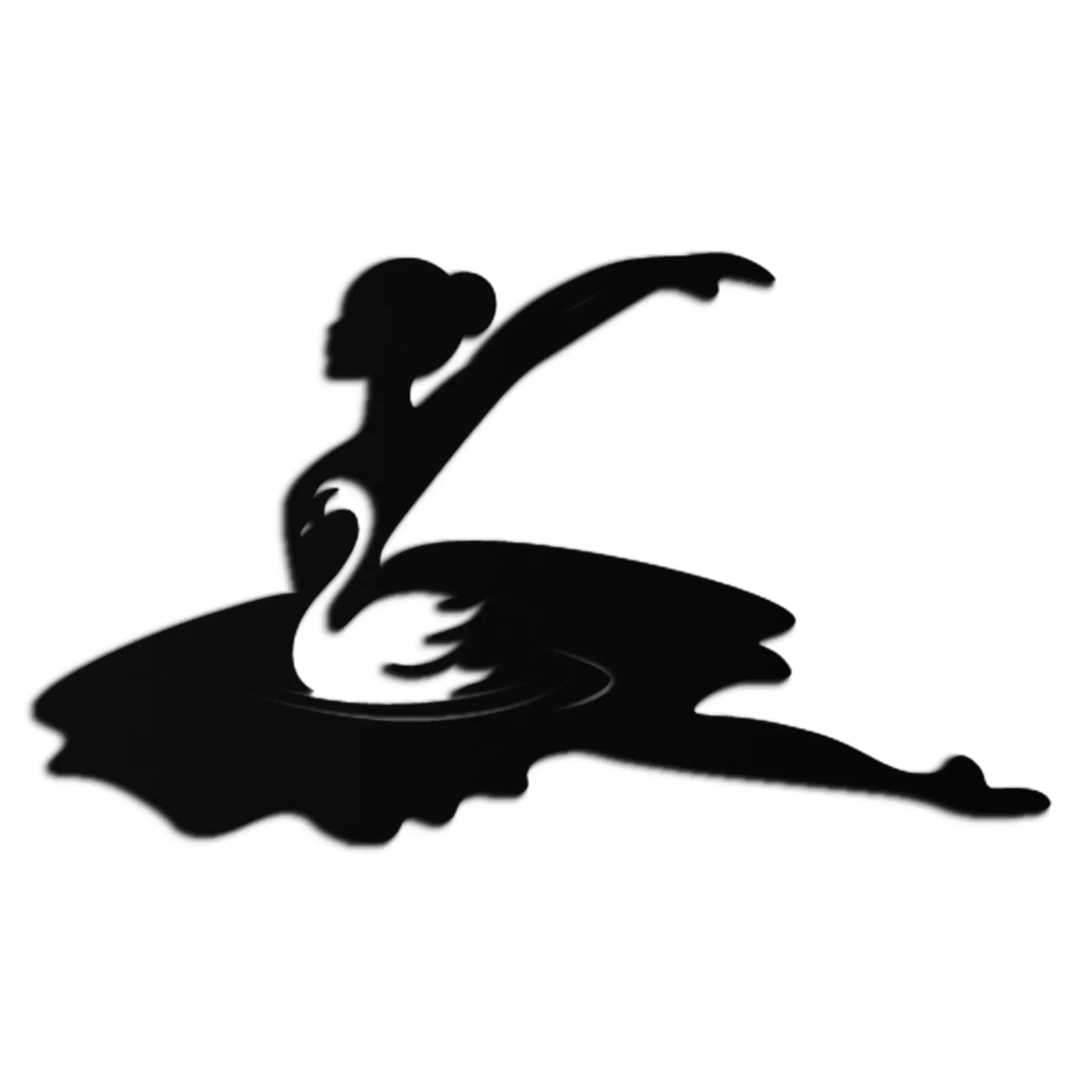 Ballet Dancer with Swan Silhouette Metal Wall Art in black metal for modern home decor on Tampa Home & Garden Store