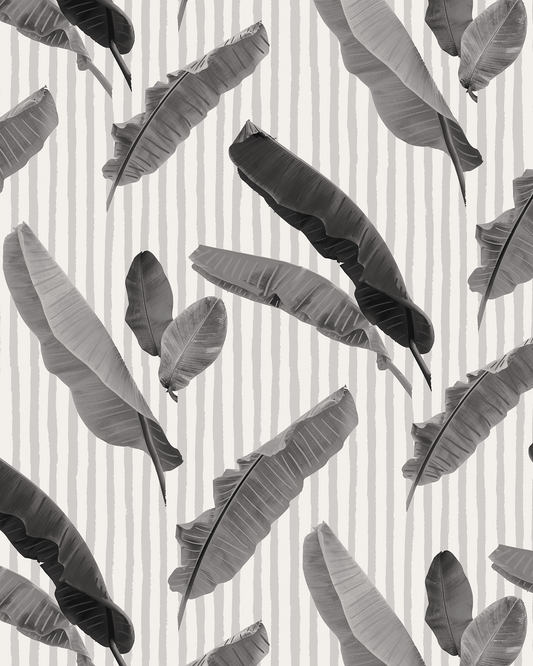 Banana Cabana Wallpaper, black and white - Tampa Home & Garden Store