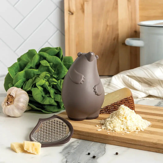 Barry bear-shaped food grater by OTOTO DESIGN, silicone kitchen tool with removable head on Tampa Home & Garden Store