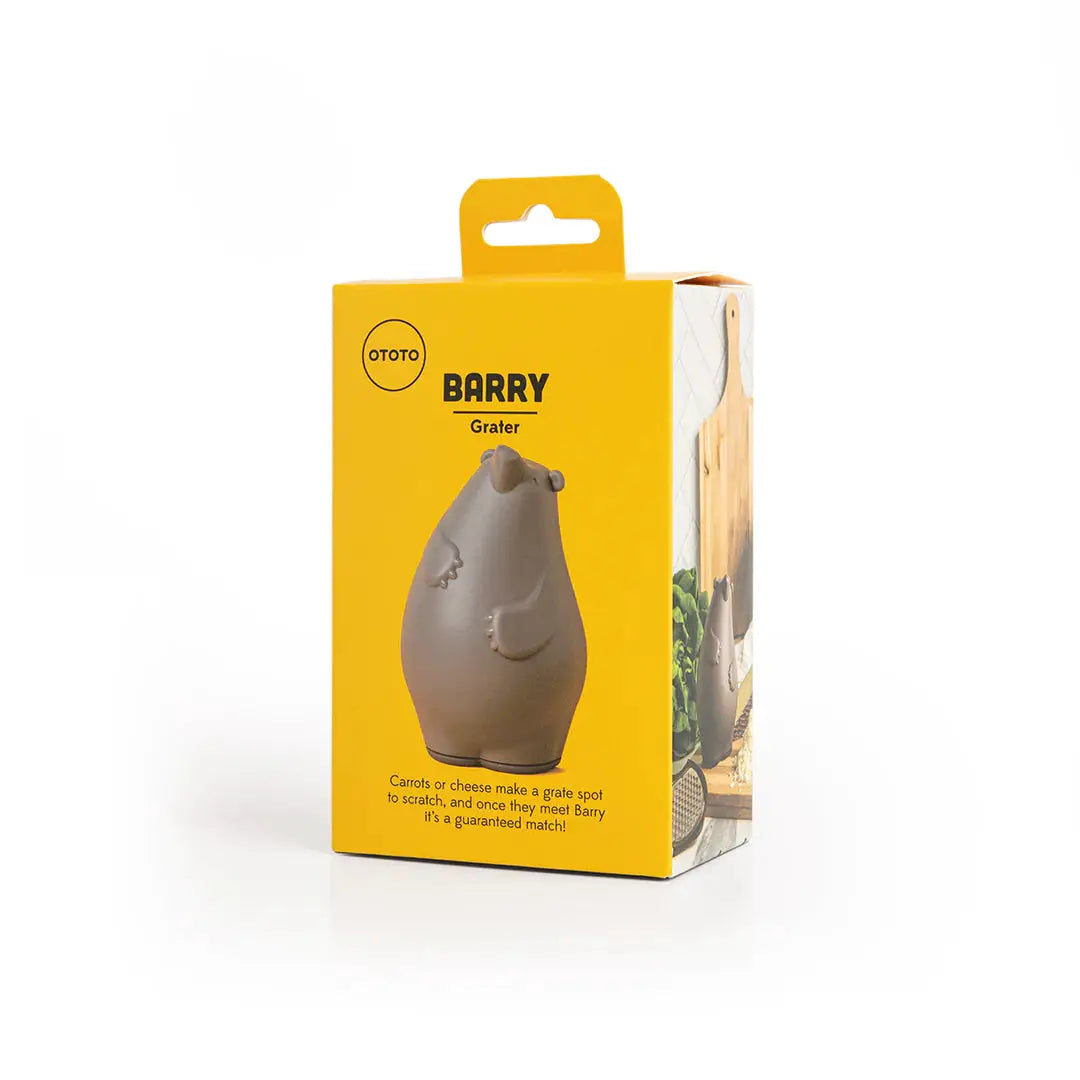 Barry bear-shaped food grater and shredder by OTOTO DESIGN in yellow packaging on Tampa Home & Garden Store