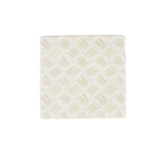 Basketry Flax Lunch Napkin beige cream basket-weave pattern paper napkin on Tampa Home & Garden Store