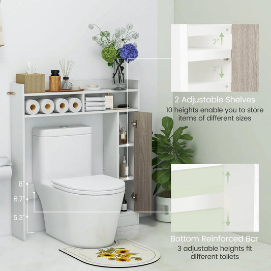 Over-the-Toilet Storage Organizer by DirectDeals with 2 adjustable shelves in white on Tampa Home & Garden Store
