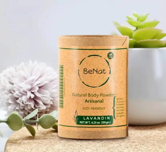 BeNat Unscented Deodorant Powder in a natural kraft jar with BeNat logo on Tampa Home & Garden Store