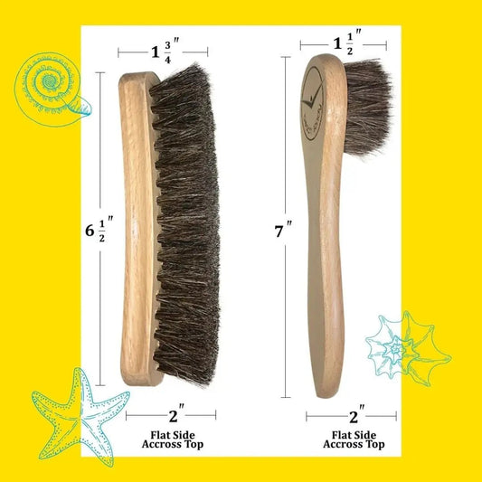 Beach Sandy Brush Kit and Beech Wood Bath Brushes wood handles, dark bristles, 2-piece set on Tampa Home & Garden Store