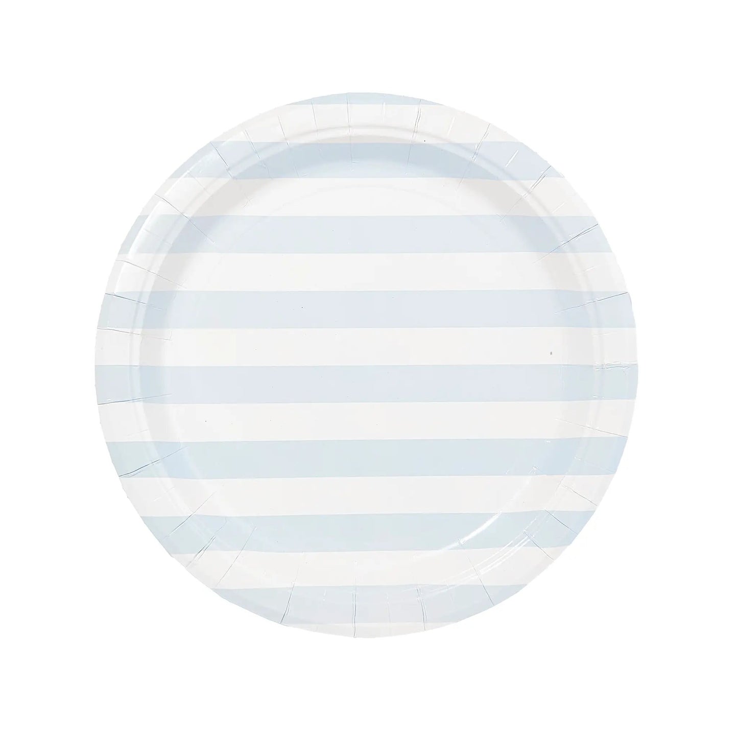 Beach Umbrella Stripe Dinner Plates, 8-pack, Pavilion Paper, blue and white on Tampa Home & Garden Store