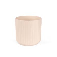 Beam Pot ceramic ribbed planter in cream on Tampa Home & Garden Store