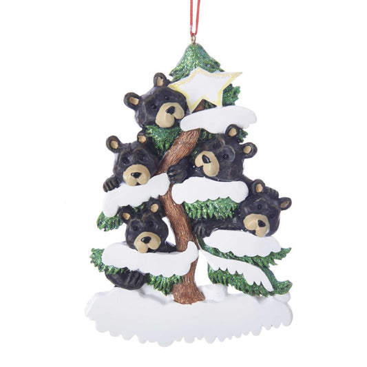 Bear Family on Tree Ornament - Family of 5 - Tampa Home & Garden Store