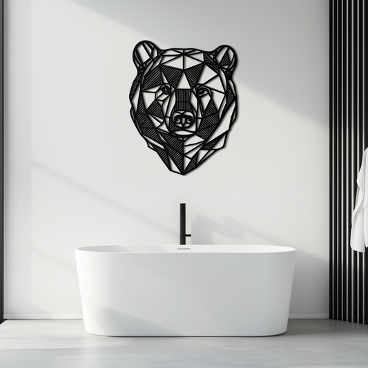 Bear Metal Wall Art - Wild Animal Steel Silhouette for Nature-Inspired Decor- KAF475 - Tampa Home & Garden Store