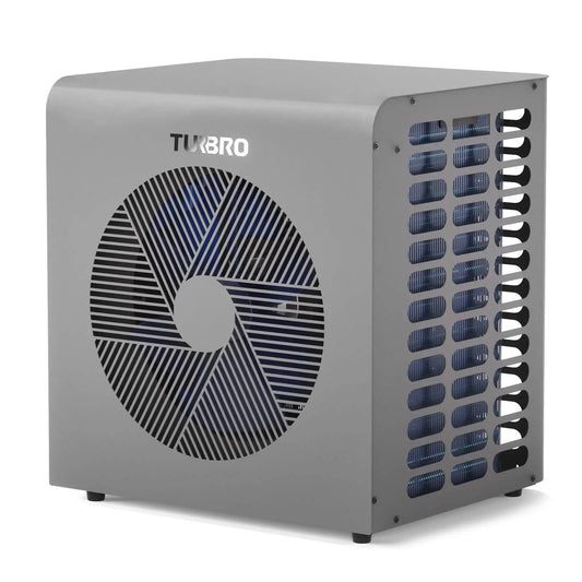 Beluga B21V inverter pool heat pump by TURBRO, European version, gray metal unit on Tampa Home & Garden Store
