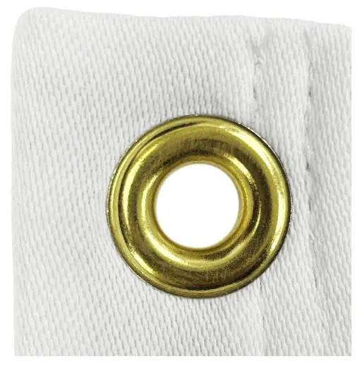 Flag grommet close-up on white nylon flag fabric on Tampa Home & Garden Store