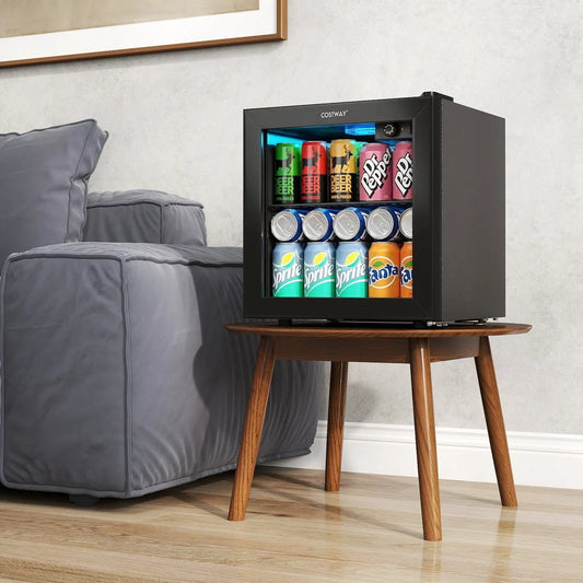 Beverage refrigerator cooler, black Costway mini fridge holds 12 bottles and 55 cans on Tampa Home & Garden Store