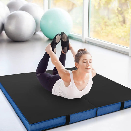 Bi-Fold gymnastics mat with carrying handles, black, DirectDeals gym mat on Tampa Home & Garden Store