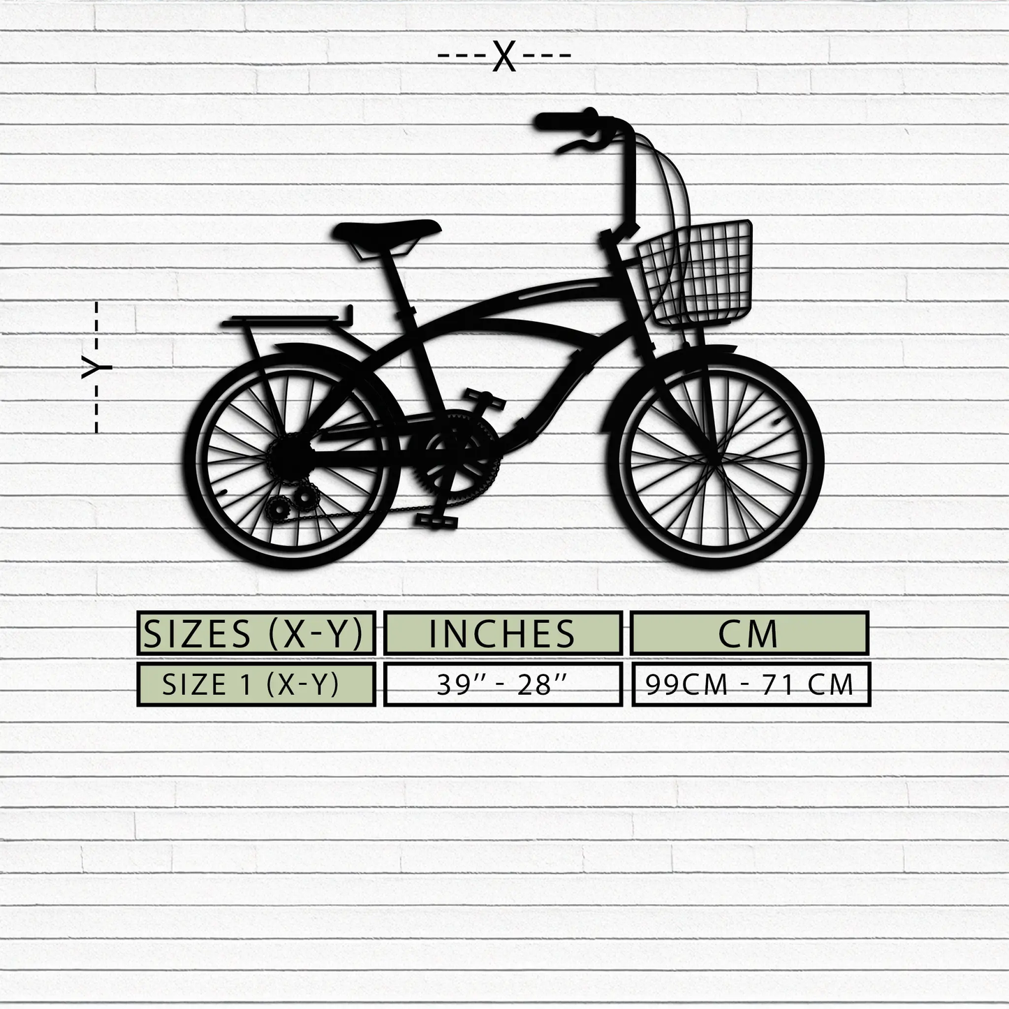 Bicycle wall art silhouettes, two black metal bikes with basket, modern industrial decor on Tampa Home & Garden Store