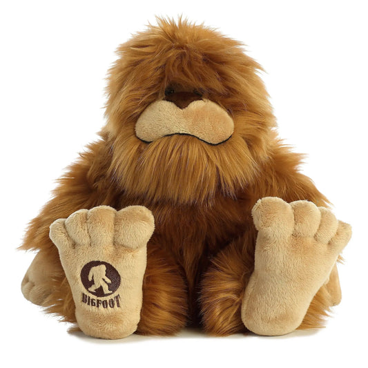 Big Foot plush 12.5 inch cuddly friend with brown fur and beige paws on Tampa Home & Garden Store
