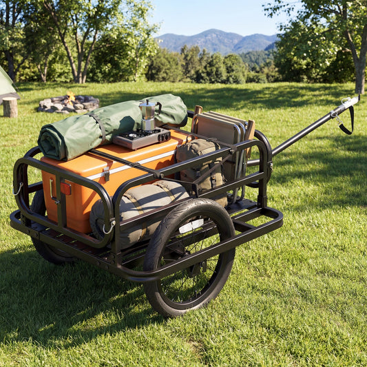 Bike Cargo Trailer Heavy-Duty Bicycle Wagon Cart with Universal Hitch-Black
