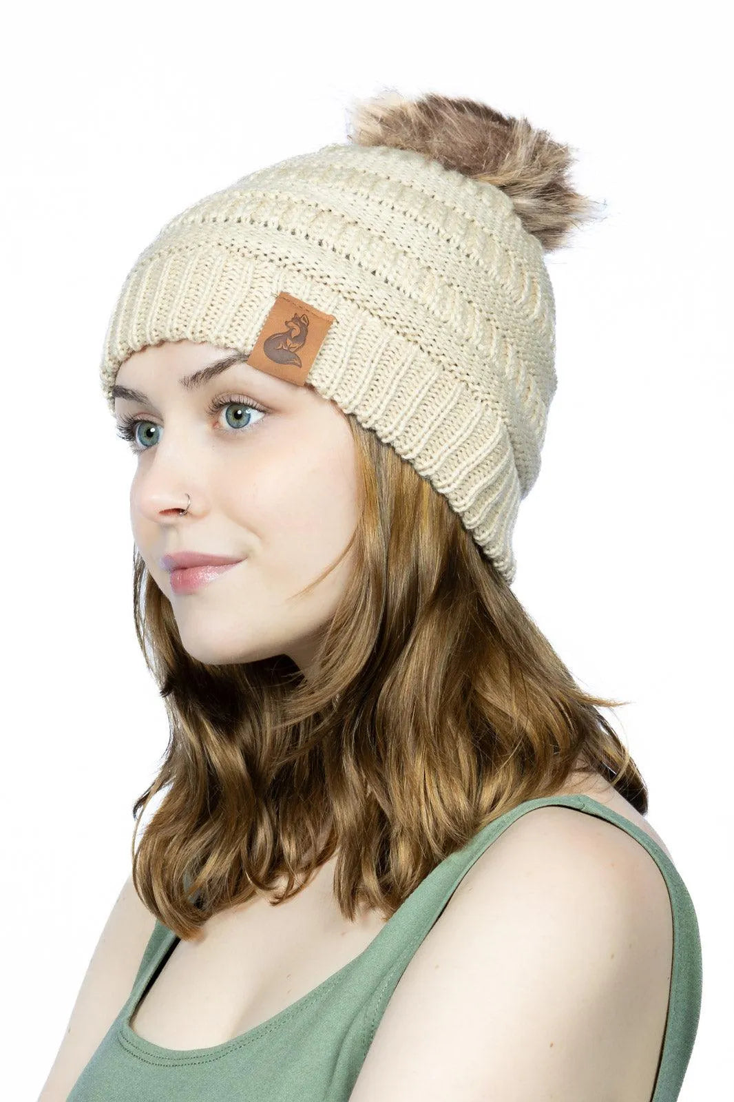 Biscotti Ribbed Knit Hat with Pom - Tampa Home & Garden Store