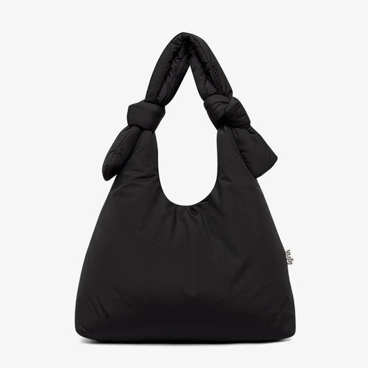 Biwa Puffy Bag black quilted adjustable crossbody with knotted handles Lefrik USA on Tampa Home & Garden Store