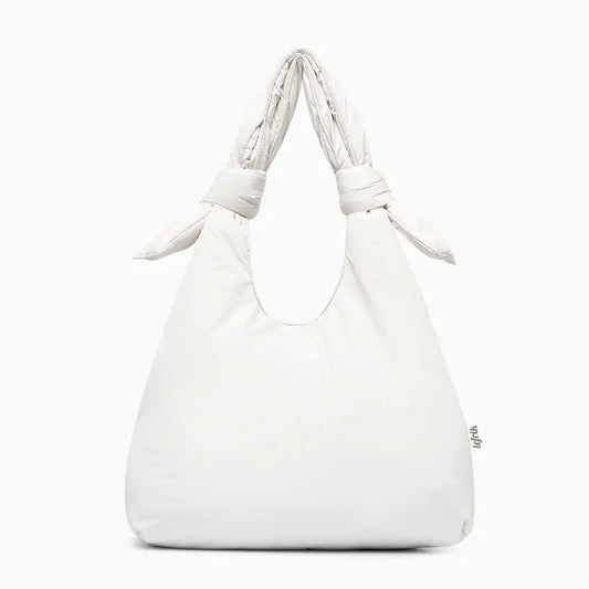 Biwa Puffy Bag Ice crossbody handbag in white with quilted padded handles Lefrik USA on Tampa Home & Garden Store