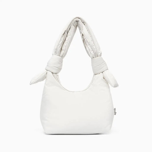 Biwa Mini Bag Ice crossbody quilted white bag with knotted padded handles Lefrik USA on Tampa Home & Garden Store