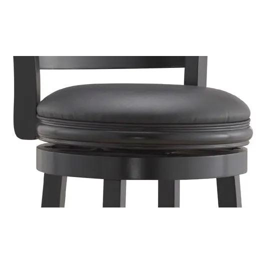 Black 29-inch Swivel Seat Barstool with Faux Leather Cushion Seat - Tampa Home & Garden Store