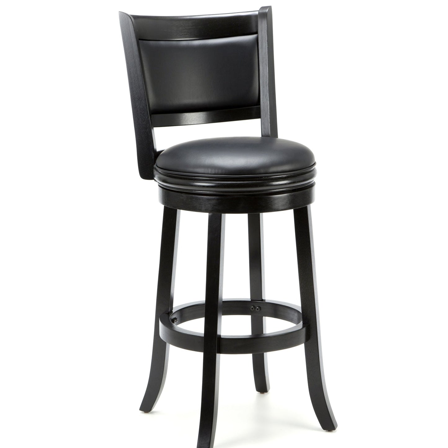 Black 29-inch Swivel Seat Barstool with Faux Leather Cushion Seat - Tampa Home & Garden Store