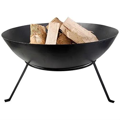 Cast iron 23-inch outdoor fire pit bowl with stand in black on Tampa Home & Garden Store