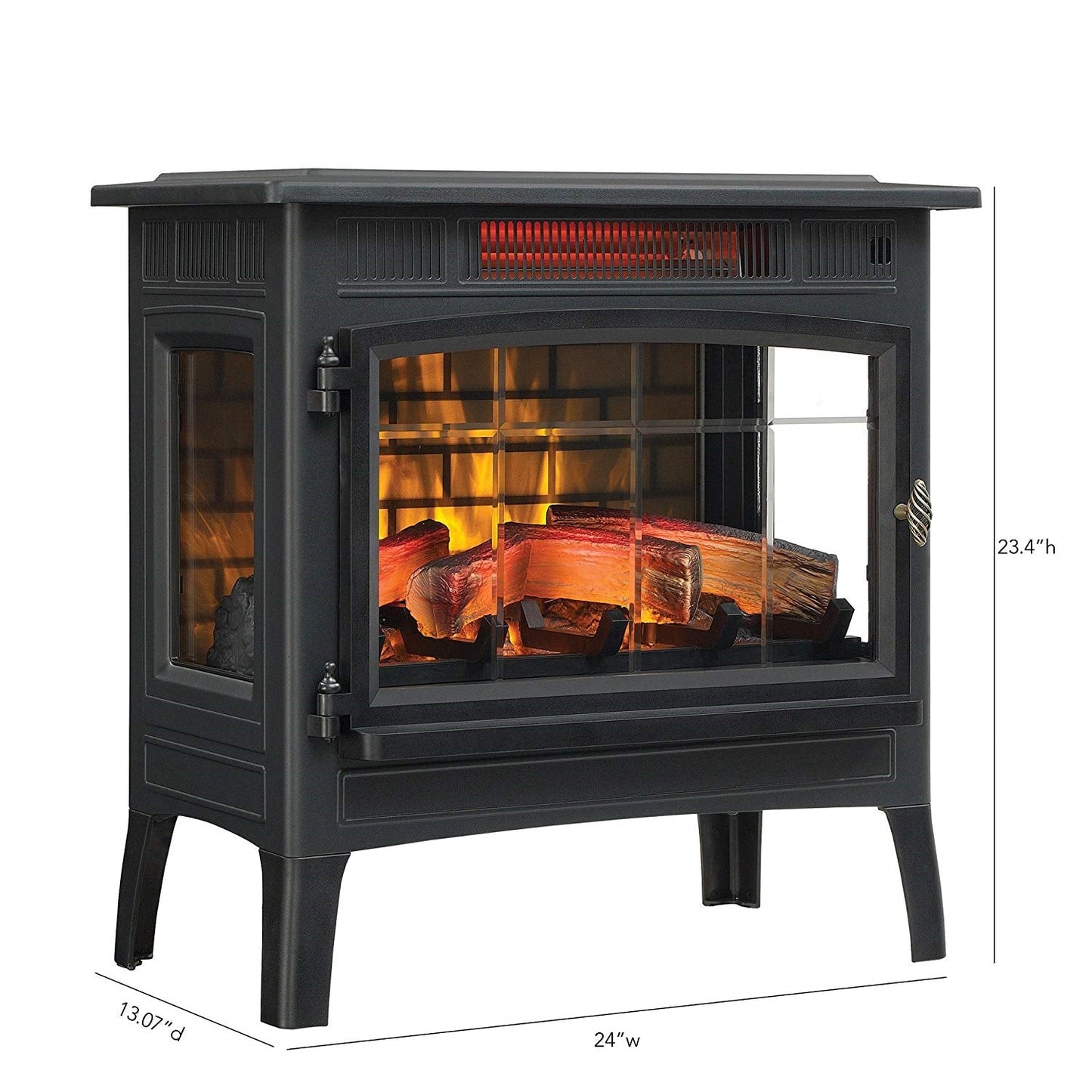Black Infrared Quartz Electric Fireplace Stove Heater - Tampa Home & Garden Store