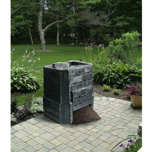 Black plastic 94-gallon compost bin for outdoor garden by HomePacific on Tampa Home & Garden Store