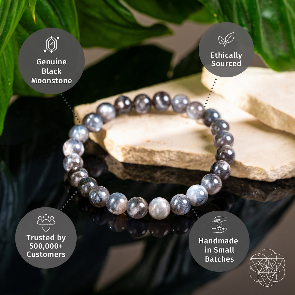Empath Cord Cutter Black Moonstone Bracelet Conscious Items on Tampa Home & Garden Store
