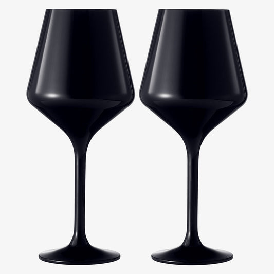 Valencia Black Acrylic Wine Glasses Set of 2