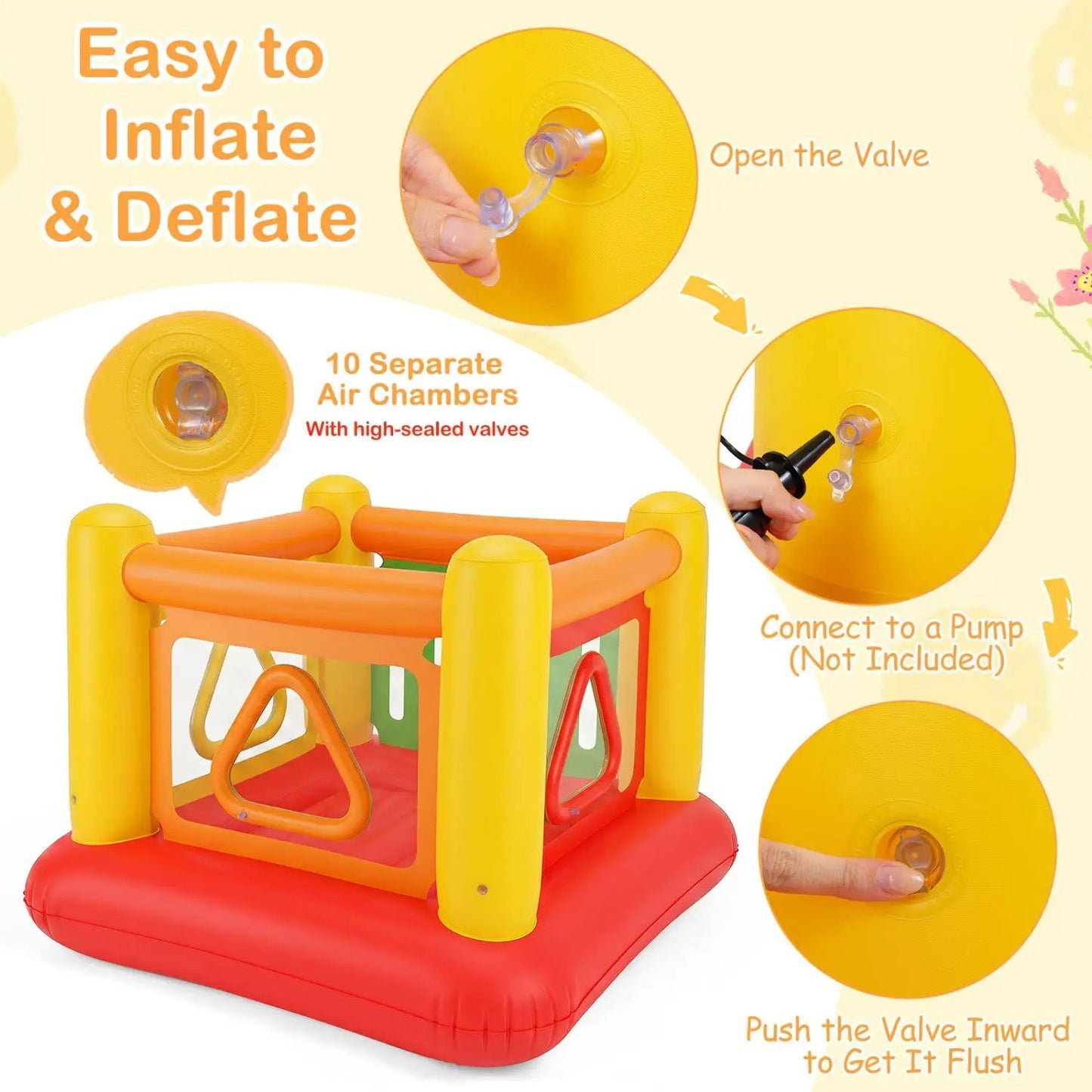 Inflatable Bounce House for Kids with Clear Sides