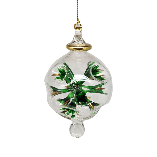 Blown Glass Pierced Starburst Ornament - Green - Tampa Home & Garden Store