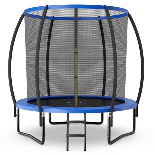 8 Feet ASTM Approved Recreational Trampoline with Ladder-Blue - Tampa Home & Garden Store